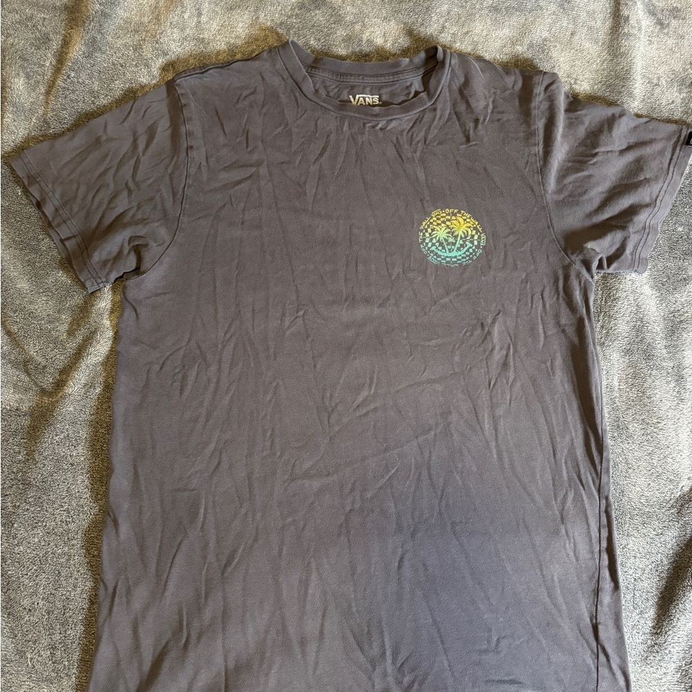 Vans Charcoal Slim Fit Tee with back pattern
